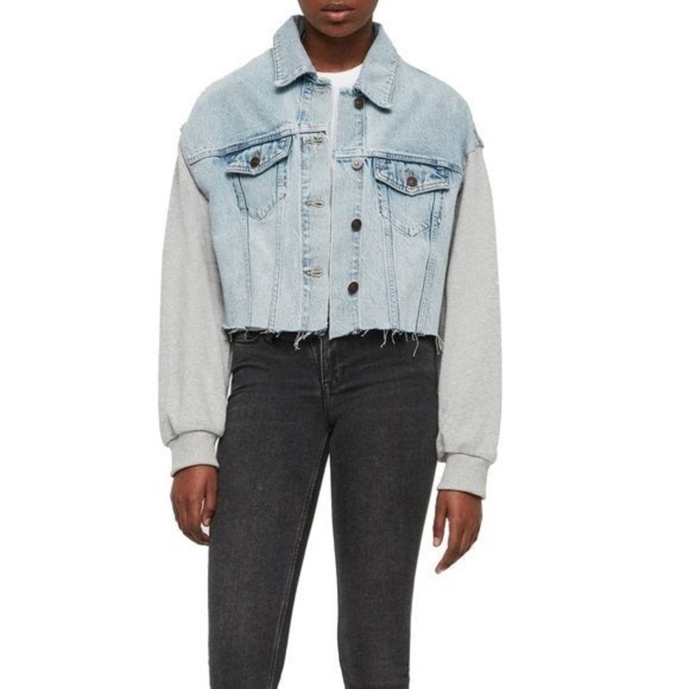 All Saints | Anders Cropped Denim Jacket